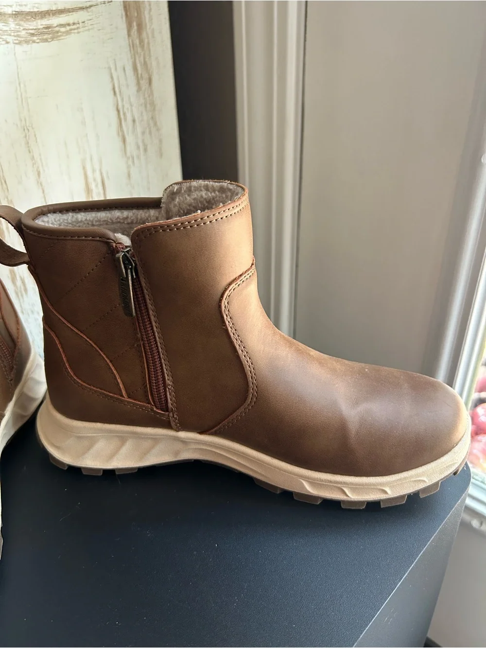 Womens Brown Ankle Boots – Cozy Lined Winter Boots